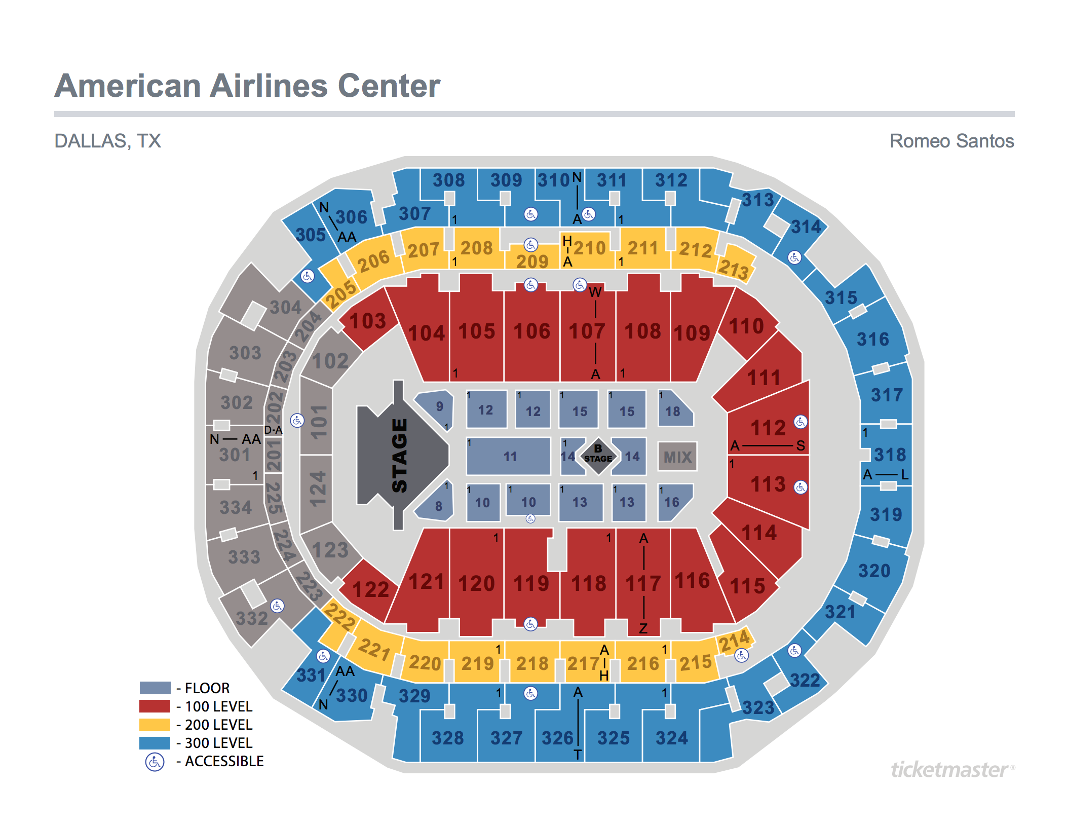 seating maps american airlines center wwe dallas seating chart