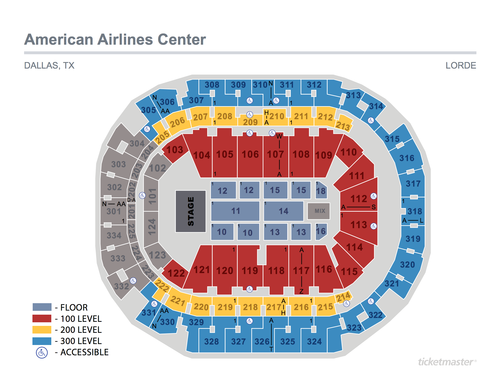 seating maps american airlines center aac dallas concert seating chart