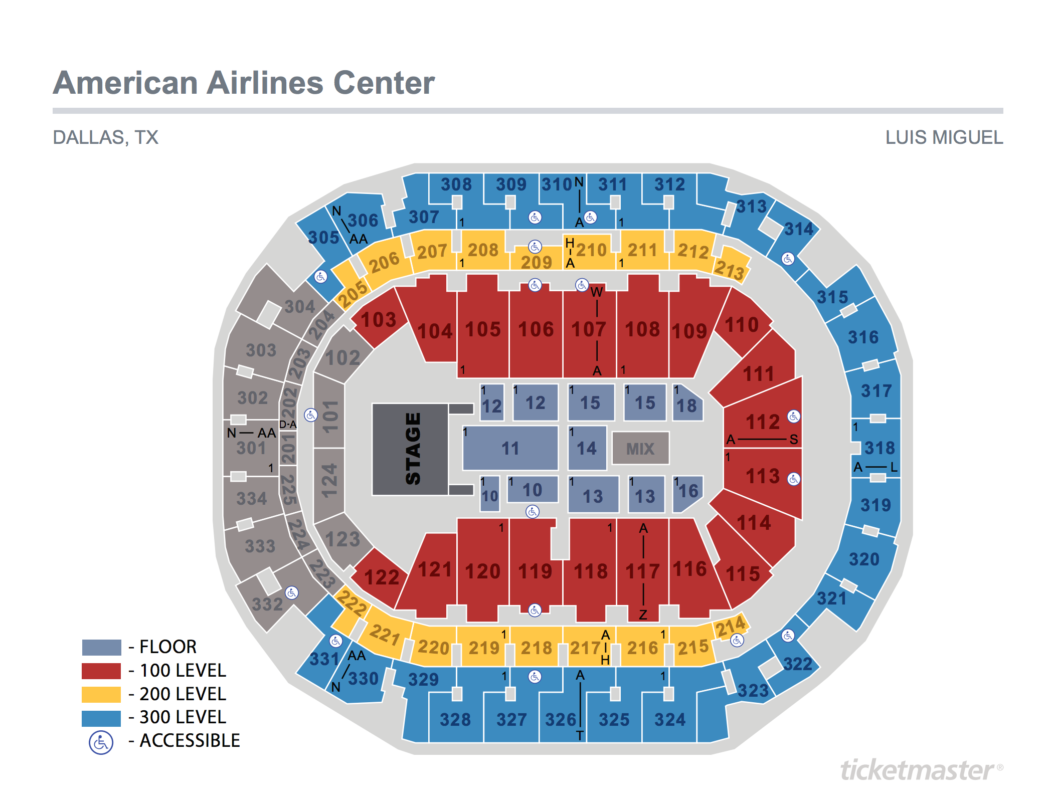 Seating Maps American Airlines Center