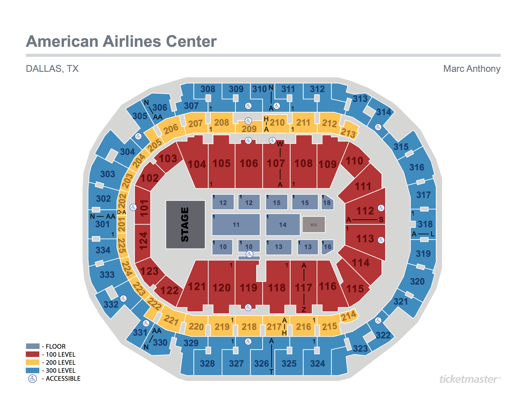 Seating Maps American Airlines Center