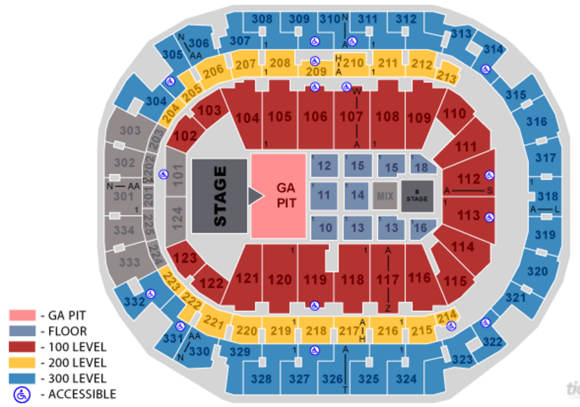 seating maps | american airlines center