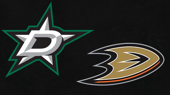Anaheim Ducks logo. Dallas Stars Mascot.